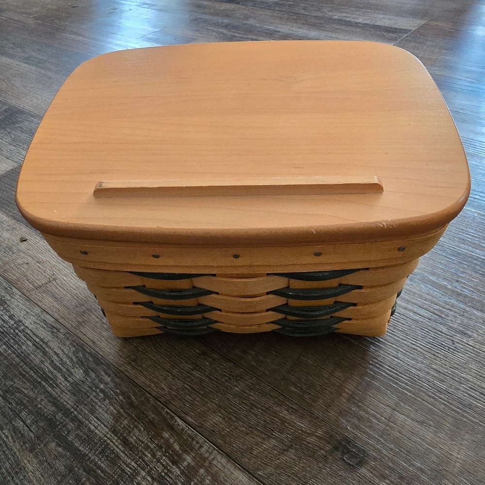LONGABERGER‎ Large RECIPE BASKET 2000 Lid Protector Woven Traditions